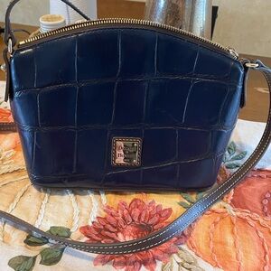 Dooney & Bourke Dark Blue Croc-Embossed Crossbody Bag